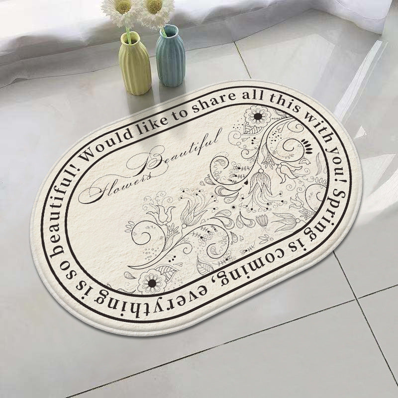 Floral Inspirational Welcome Mat