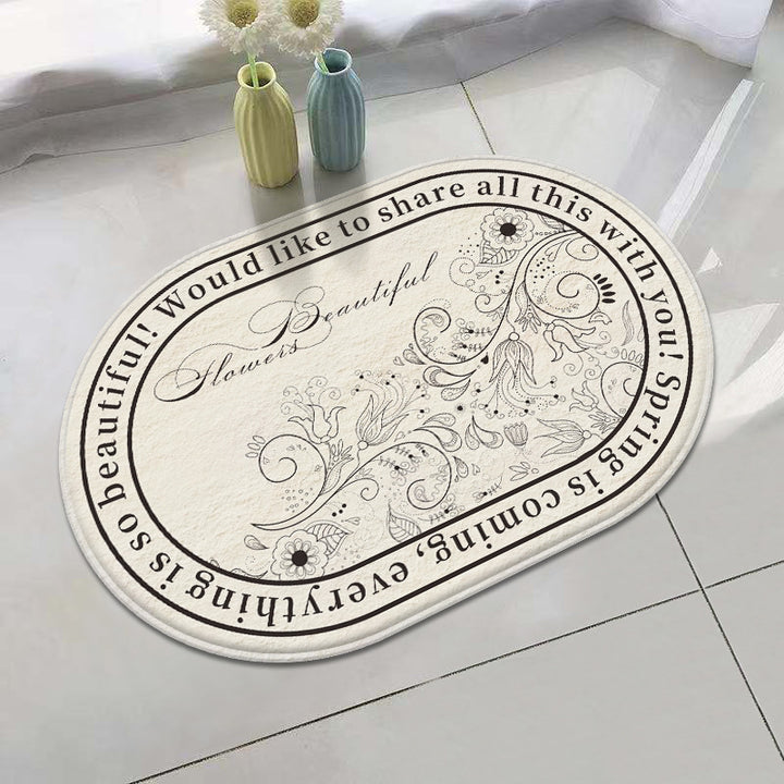 Floral Inspirational Welcome Mat