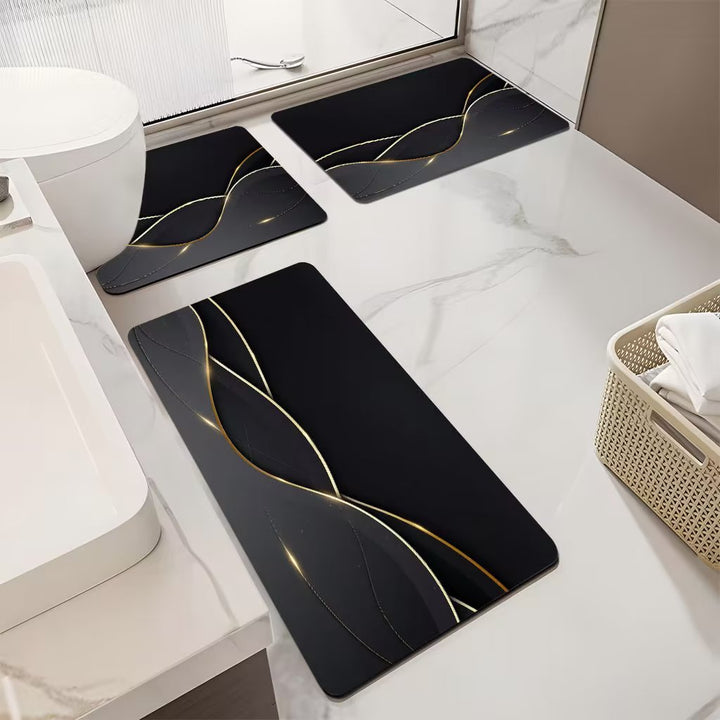 Luxurious Marble Pattern Bath Mat Set Kalsten