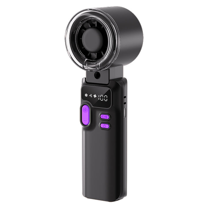 Cooling rechargeable handheld digital display misting mini fan with adjustable tilt and USB-C charging Kalsten