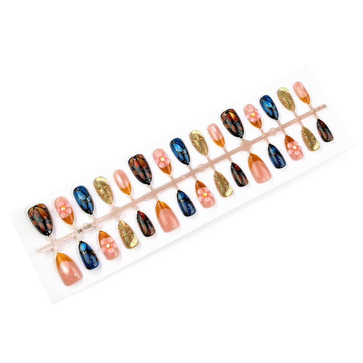 Artistic Floral 3D Press-On Nail Art Set Kalsten