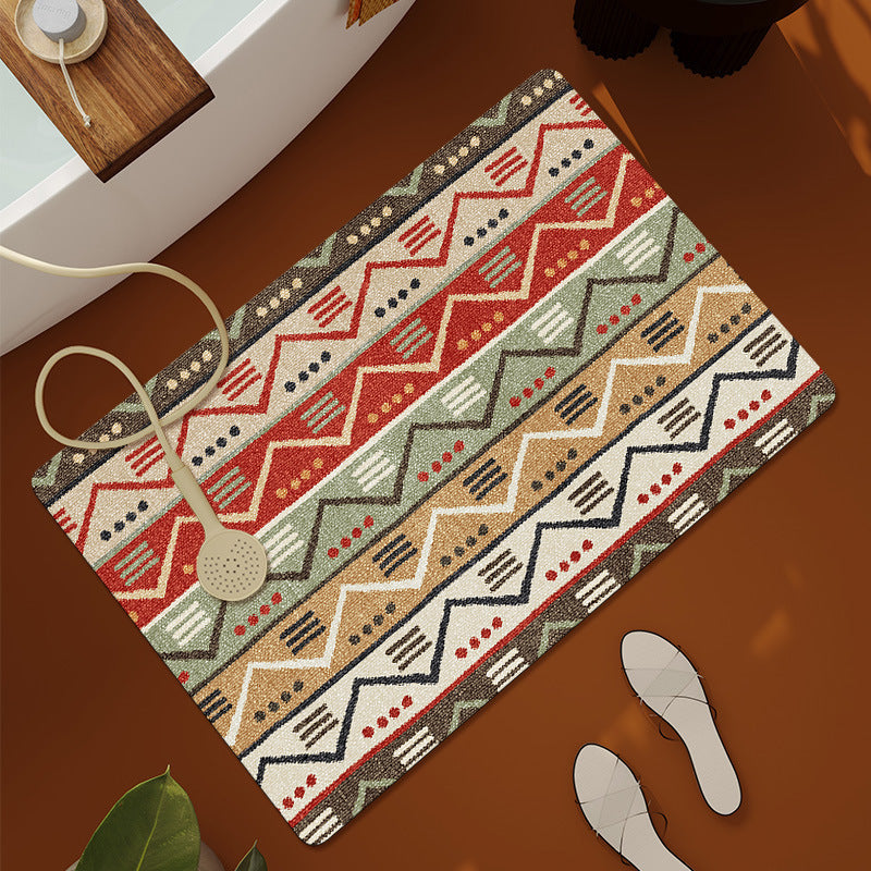 Geometric Patterned Bathroom Mat Kalsten