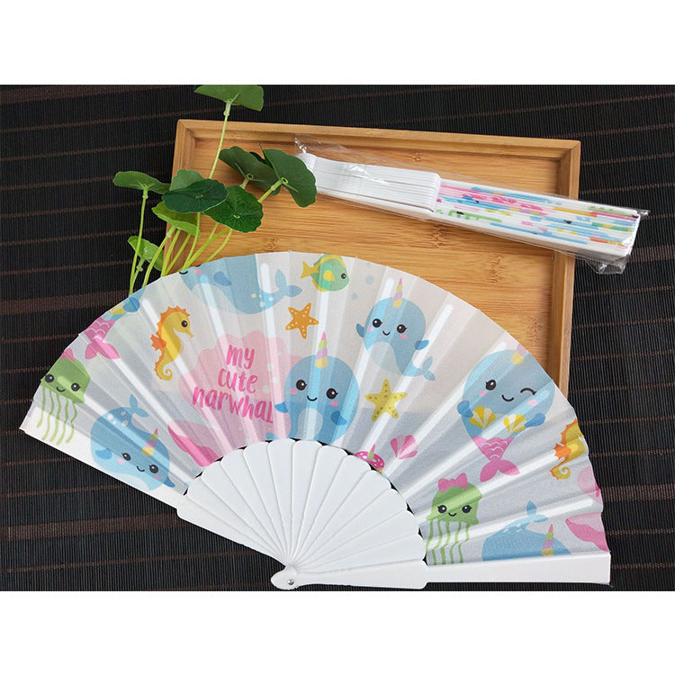 Ladies decorative fan with shimmering shell pattern Kalsten