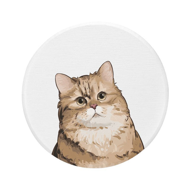 Cat-Themed Round Floor Mat