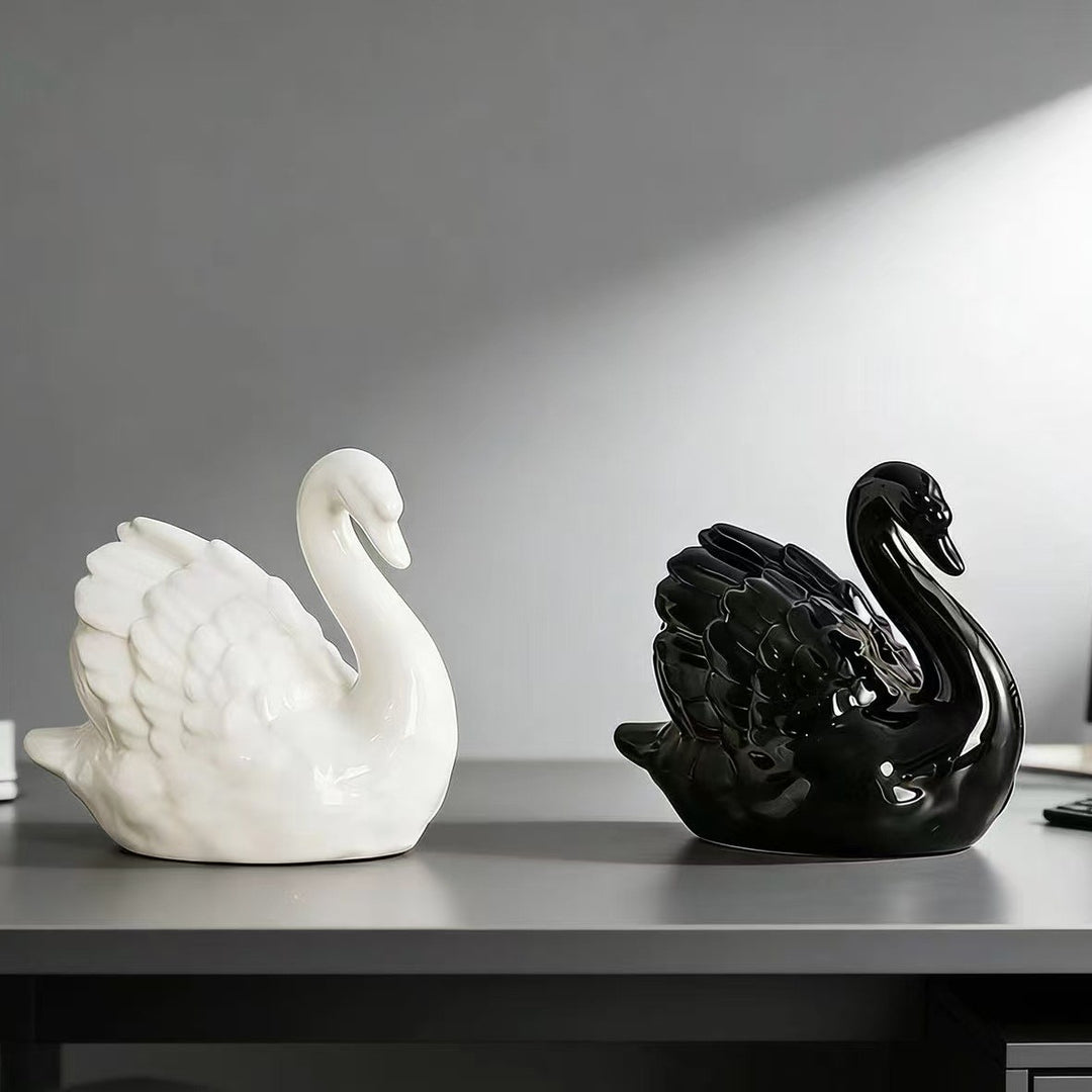 Elegant ceramic swan figure Kalsten