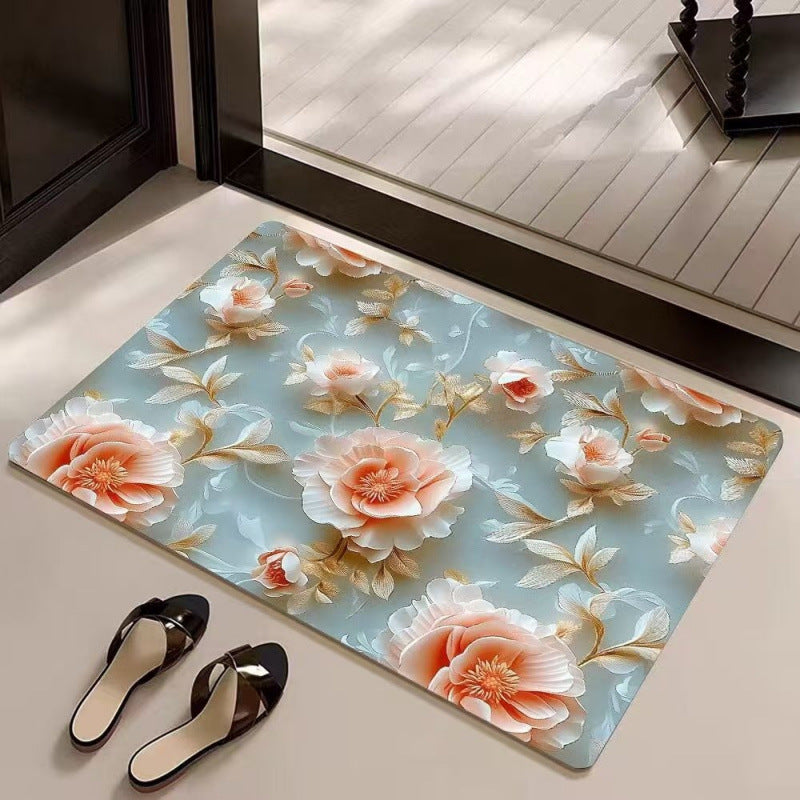 Elegant Floral Pattern Area Mat