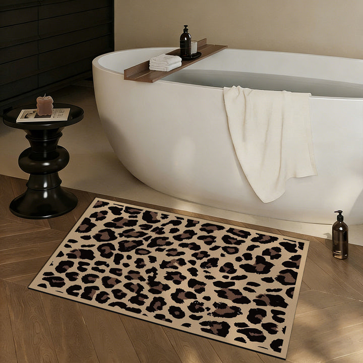 Decorative Leopard Print Bath Mat