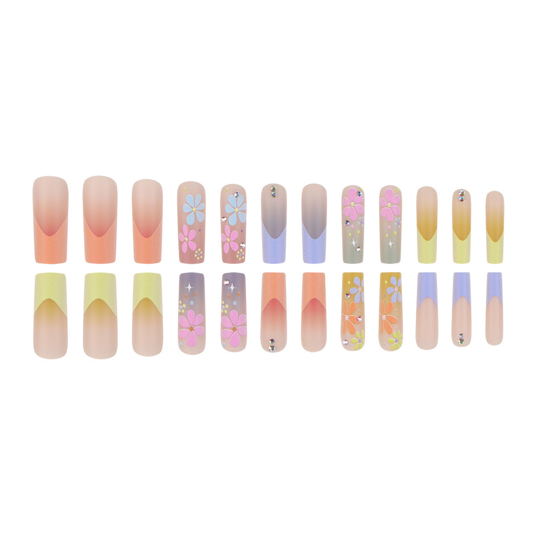 Floral-Themed Long Stiletto Press-On Nails Kalsten