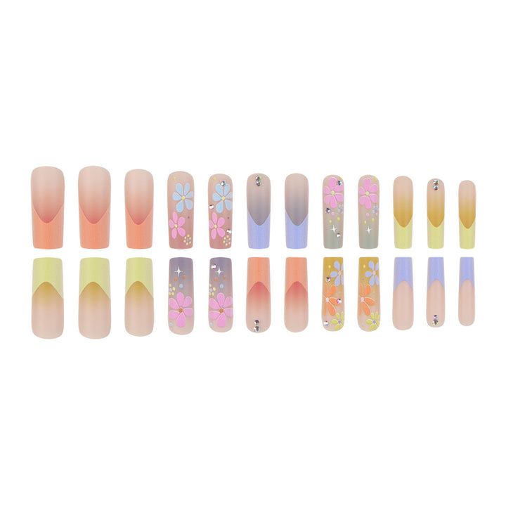Floral-Themed Long Stiletto Press-On Nails Kalsten
