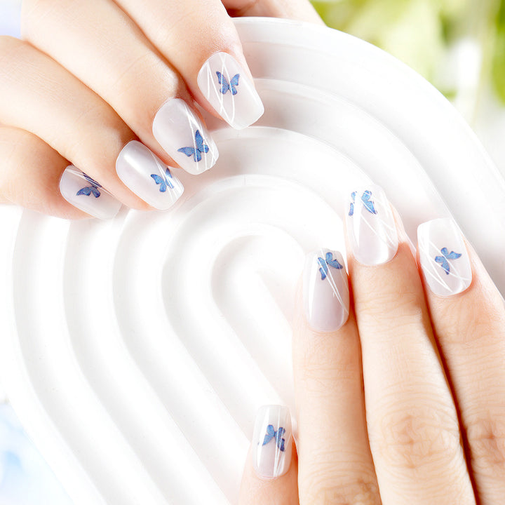 Elegant Butterfly Print Press-On Nail Set Kalsten