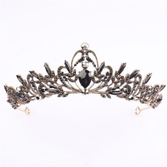 Ladies Elegant Headband with Floral Decorations and Rhinestones Kalsten