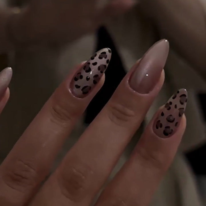 Elegant Stiletto Nail Extensions with Leopard Print Kalsten
