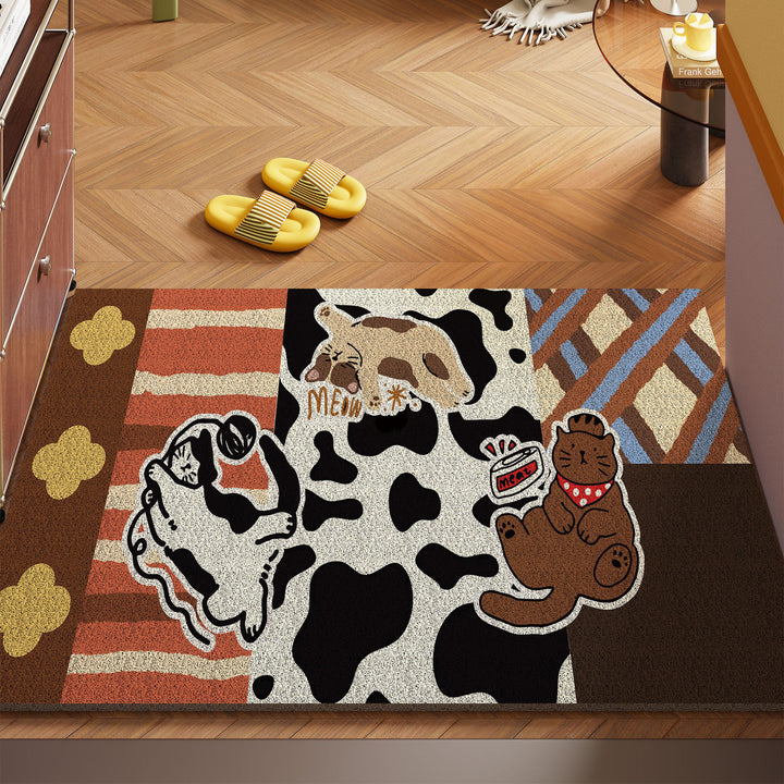 Artistic Cat-Themed Area Mat