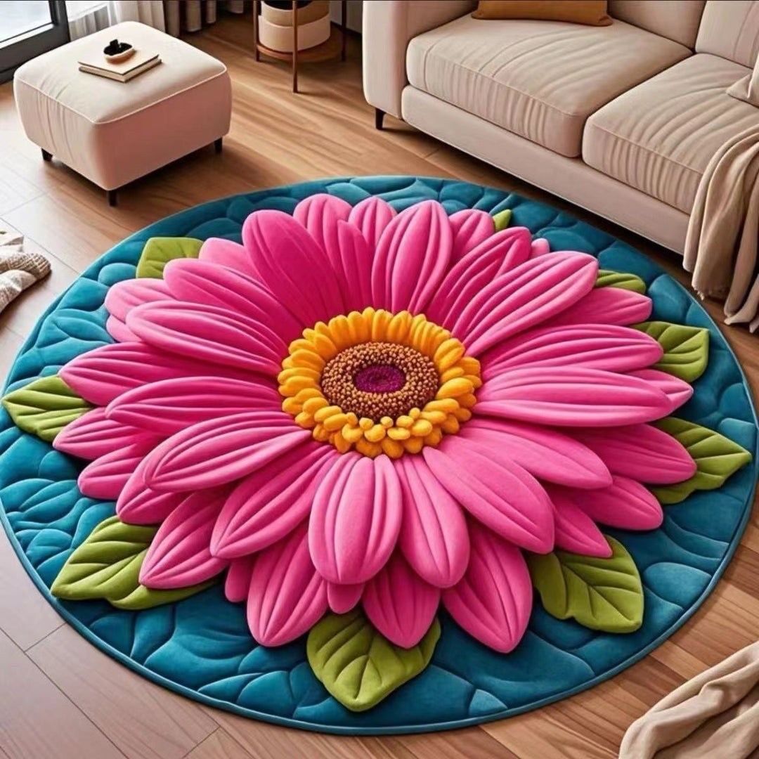Floral Pattern Plush Area Rug