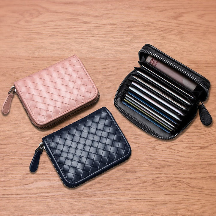 Compact Woven Zippered Card Holder Kalsten