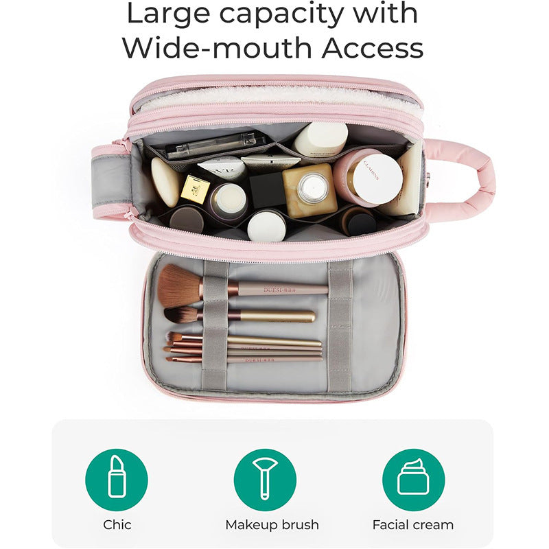 Cosmetic Organizer Bag with Multiple Compartments and Removable Interior Compartment Kalsten
