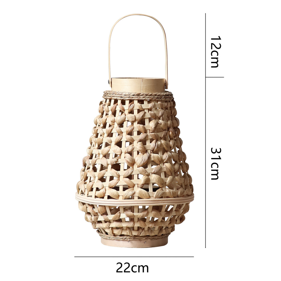 Elegant lantern made of braided rattan Kalsten