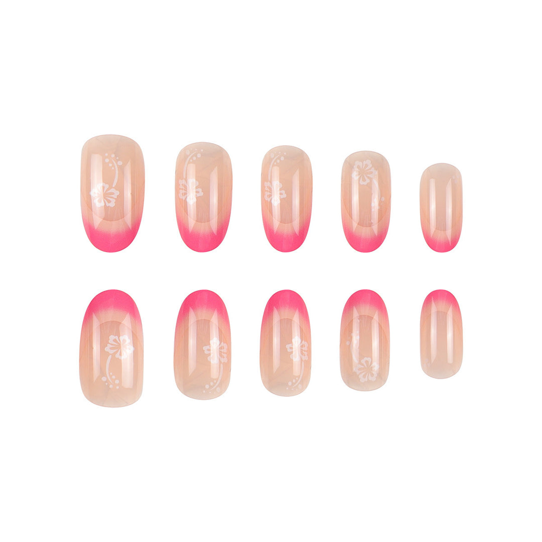 Floral French Tip Press-On Nails Kalsten