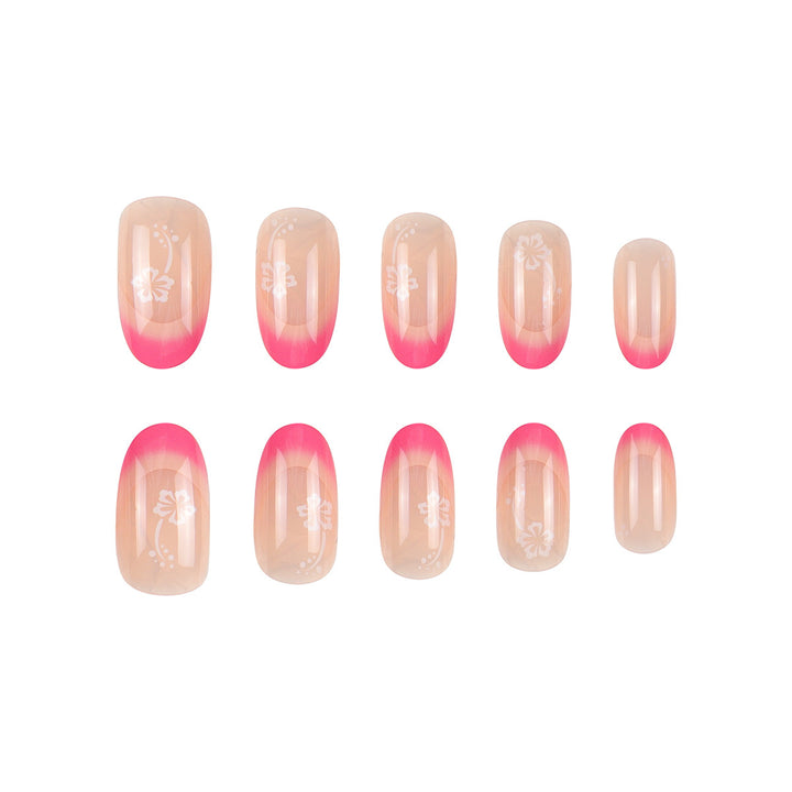 Floral French Tip Press-On Nails Kalsten