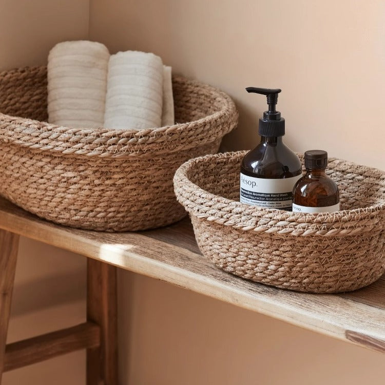 Handcrafted storage basket made of natural materials Kalsten