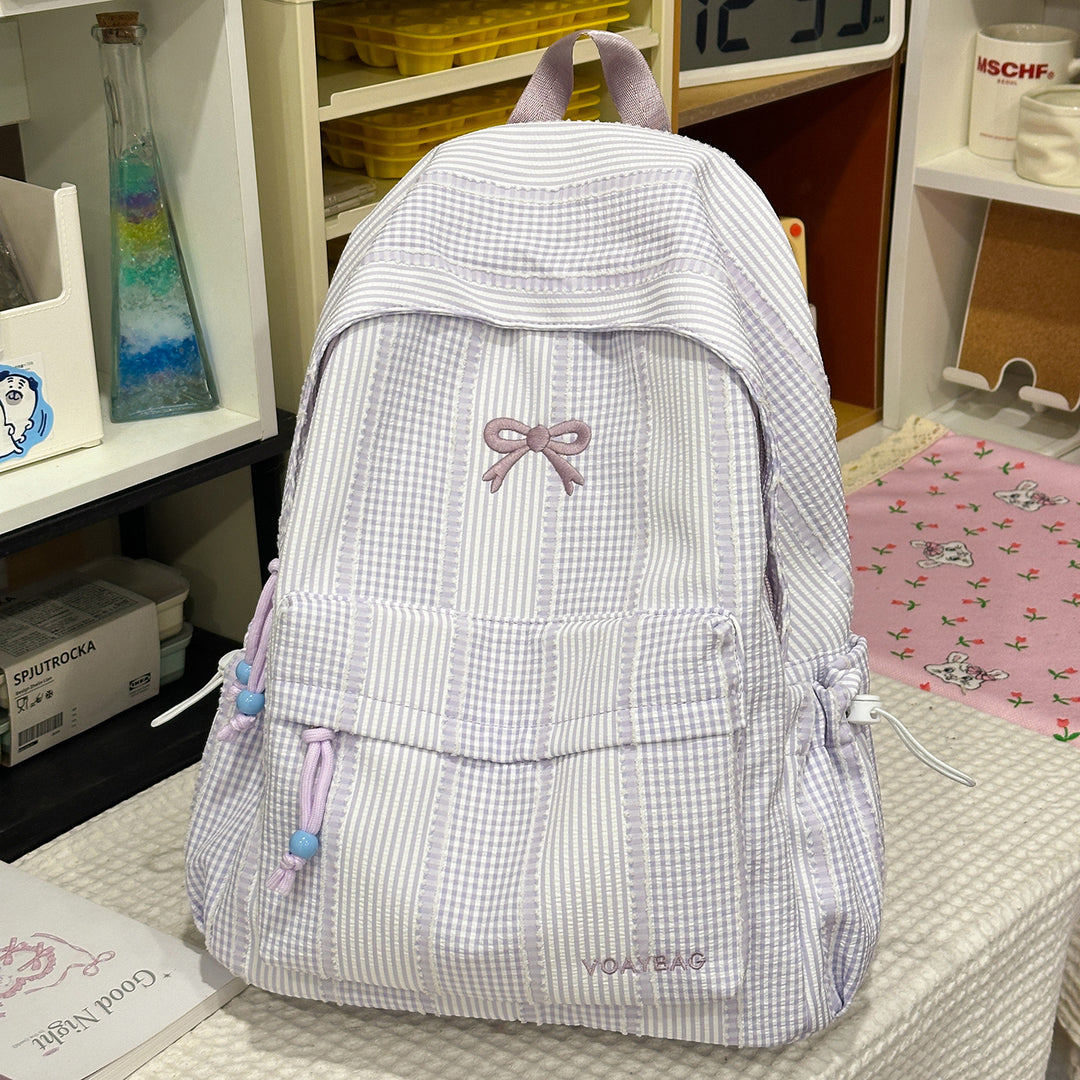 Cute Checked Patterned School Backpack Kalsten