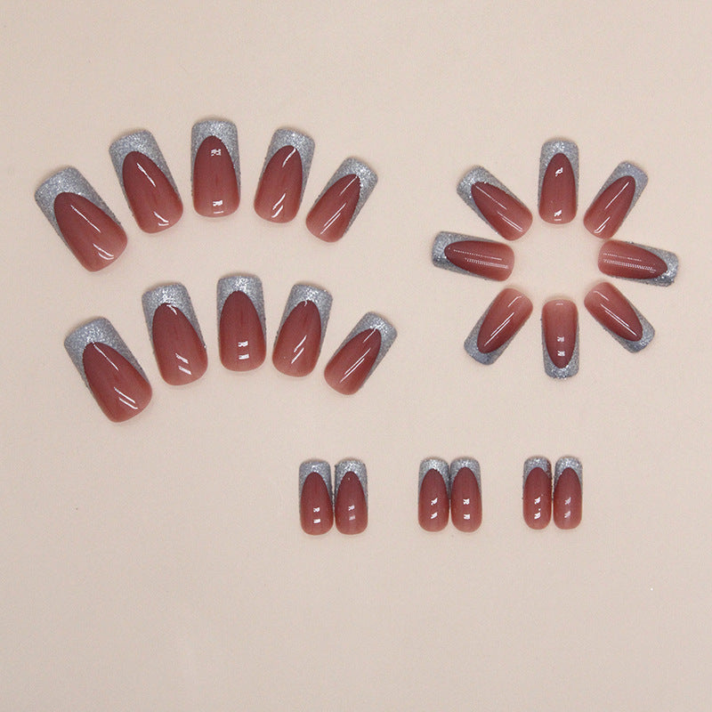 Glittering French Tip Nail Art Kalsten