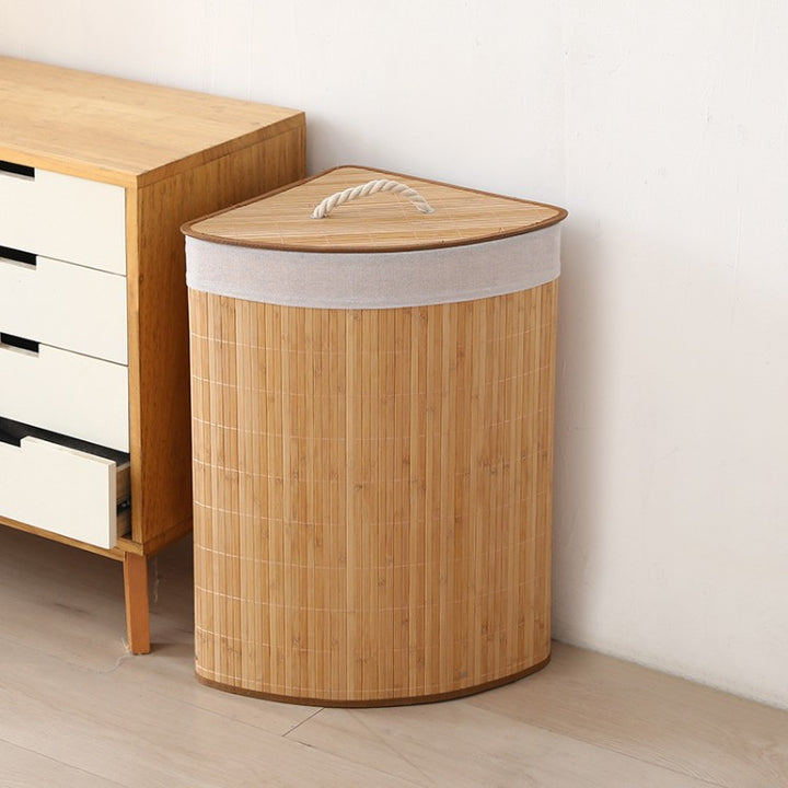 Premium laundry basket with dividers and handcrafted bamboo frame Kalsten