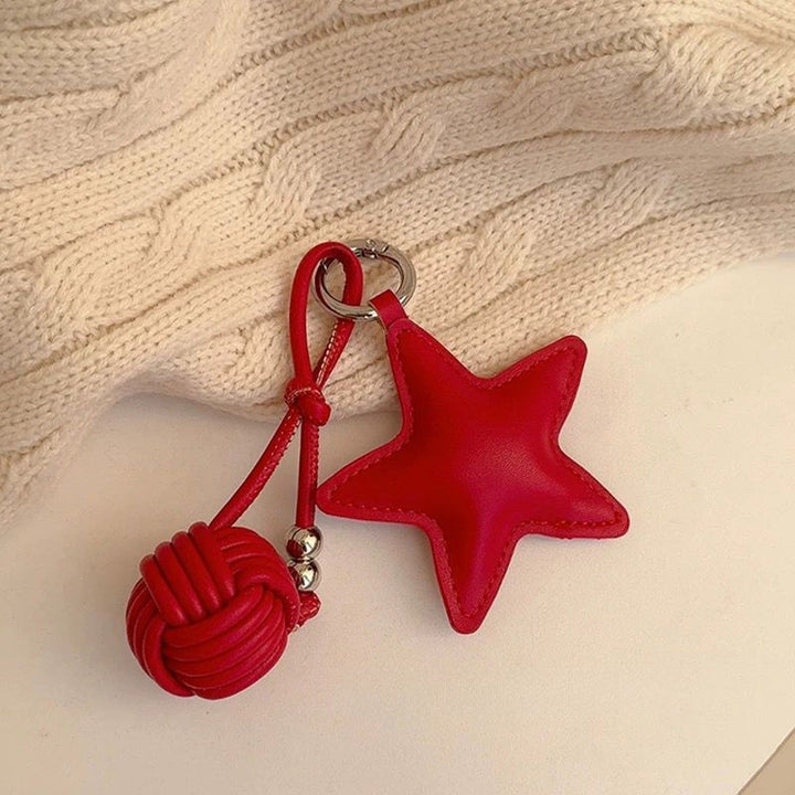 Decorative Star Shaped Leather Keychain Kalsten
