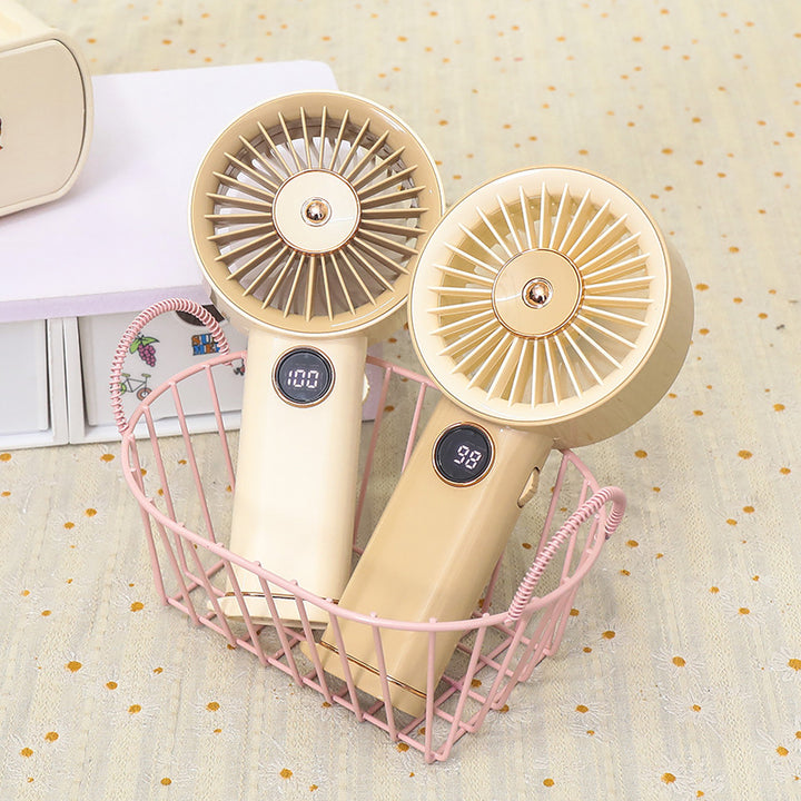 Cooling handheld rechargeable mini fan with touch speed display and detachable desktop stand Kalsten