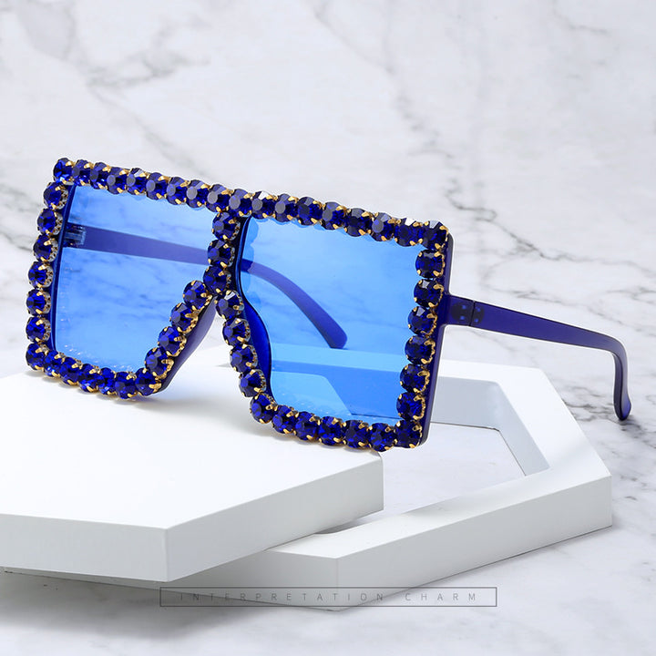 Women's striking square sunglasses with sparkling appliques Kalsten