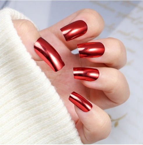 Glossy Metallic Press-On Nail Art Kalsten