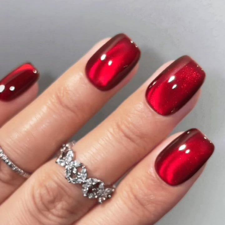 Glittery Short Square Press-On Nail Set Kalsten