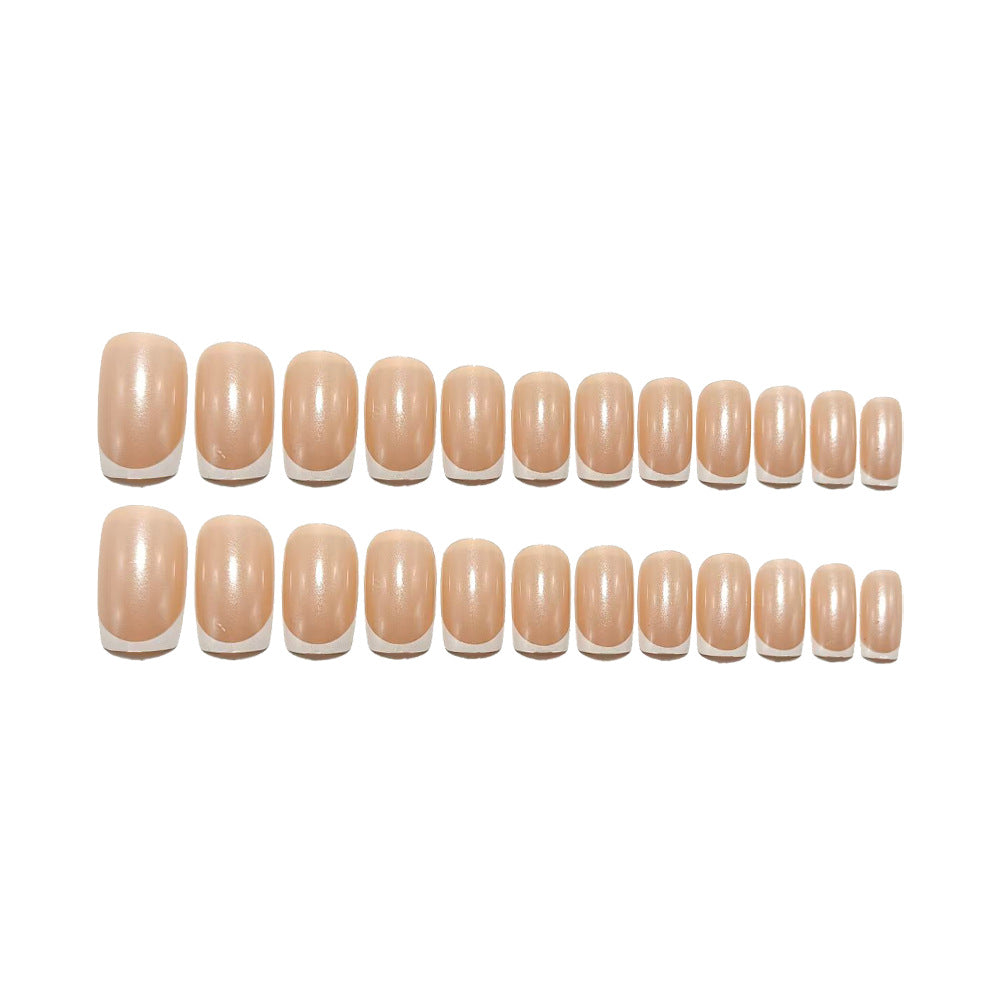 Elegant Artificial Nails with Classic French Manicure Design Kalsten