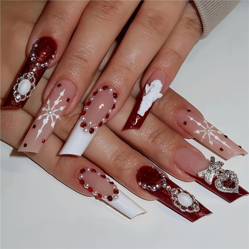 Holiday-Themed Press-On Nail Art Set Kalsten