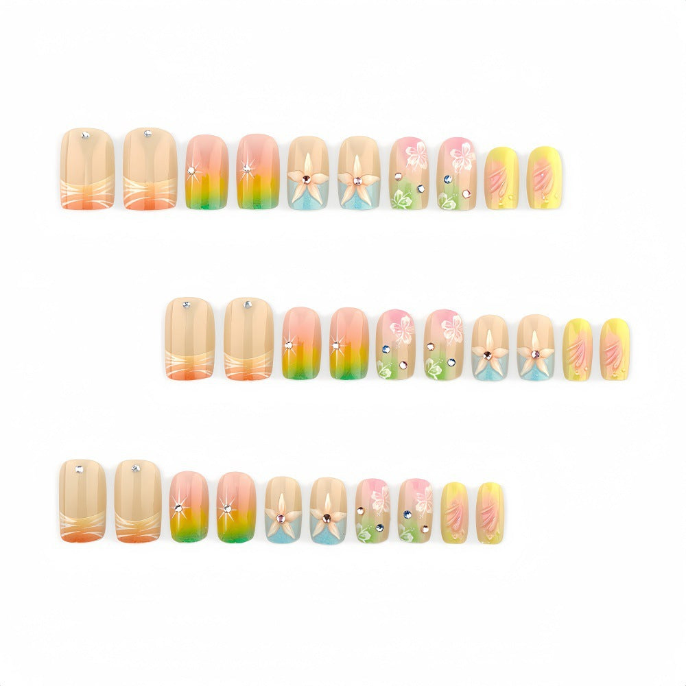 Artful Nail Tips with Floral Accents Kalsten