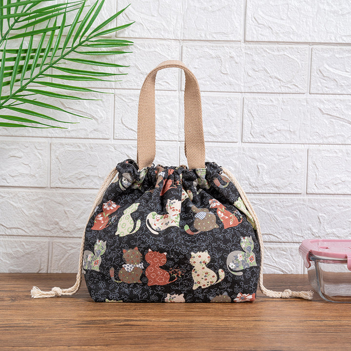 Drawstring Cat-Themed Storage Bag Kalsten