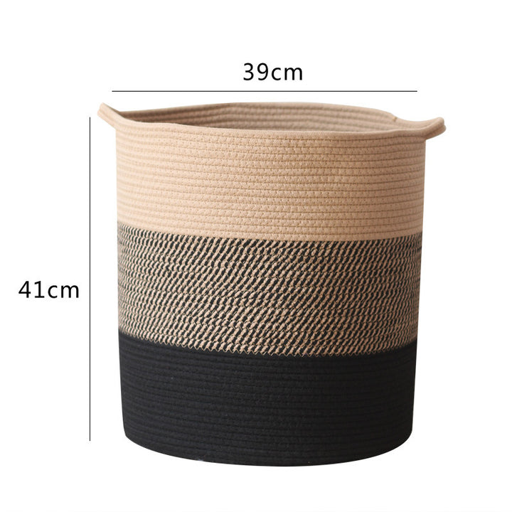 Modern storage basket with gray knit pattern Kalsten