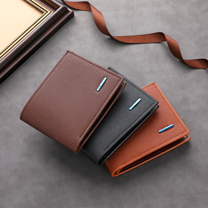 Textured Leather Folded Wallet Kalsten