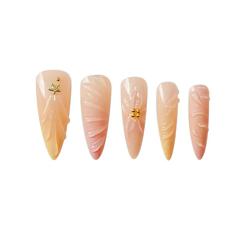 Premium Floral Acrylic Nail Enhancements Kalsten