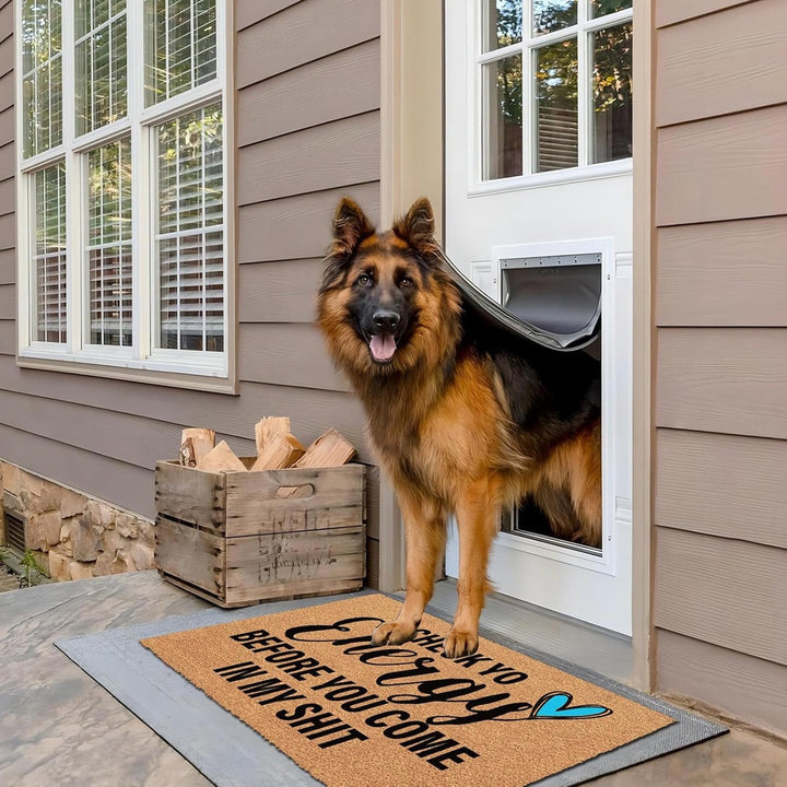 Cat-Themed Natural Coir Doormat