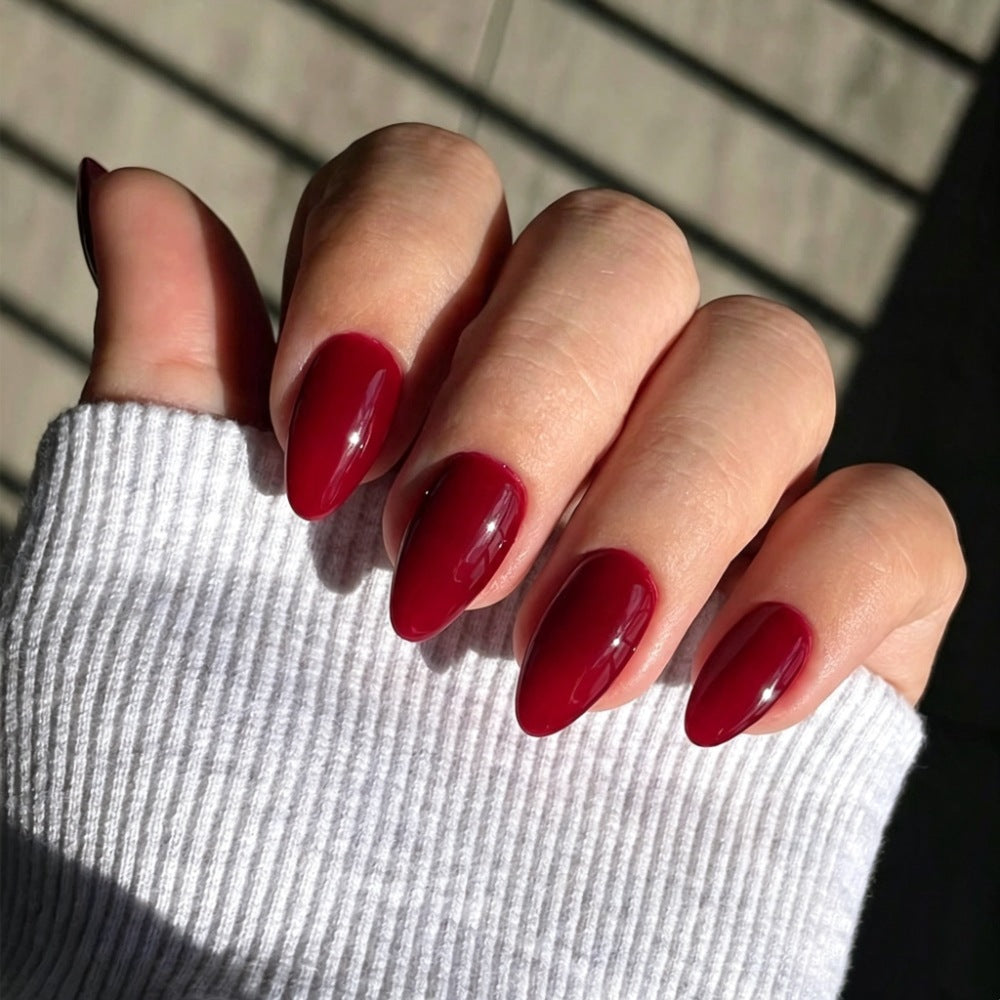 Almond-Shaped Glossy Press-On Nails Kalsten