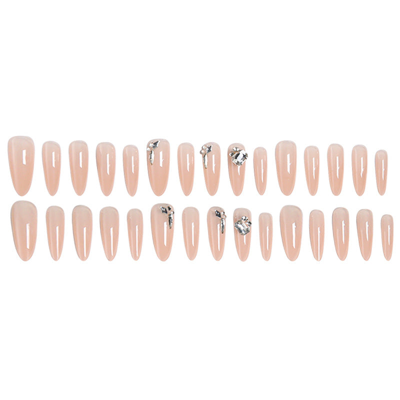 Glamorous and Elegant Artificial Nails with Crystal Accents Kalsten