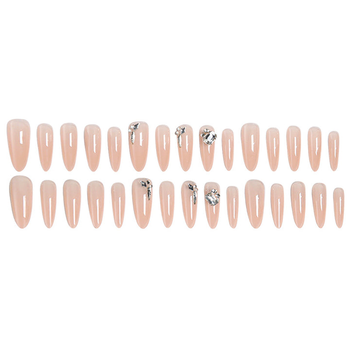 Glamorous and Elegant Artificial Nails with Crystal Accents Kalsten