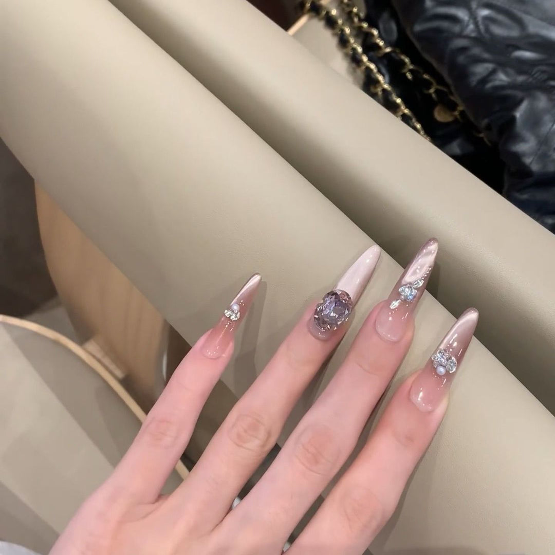 Crystal-Embellished Luxury Press-On Nails Kalsten