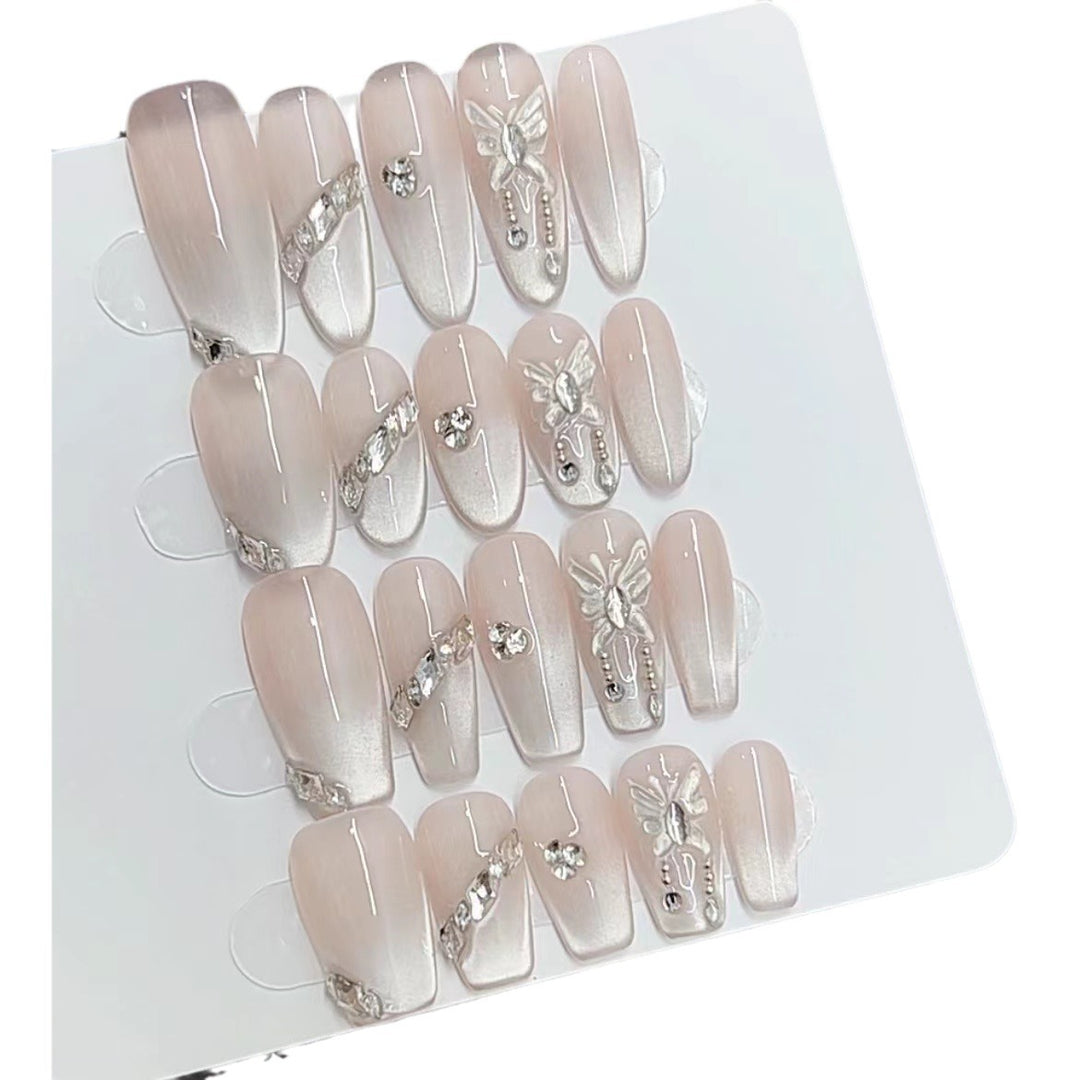 Elegant 3D Floral Decorative Press-On Nails Kalsten