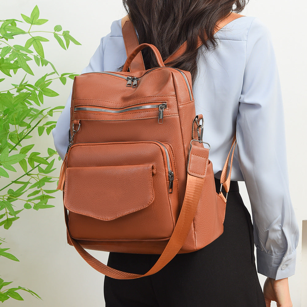 Vintage-Inspired Leather Backpack Kalsten