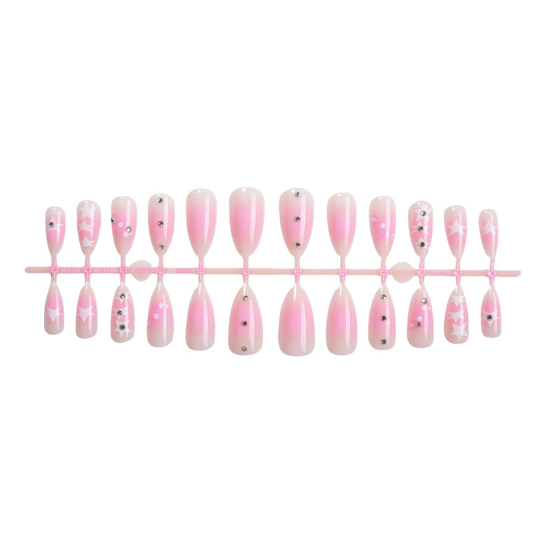 Decorative Press-On Nail Art Set with Star and Sparkle Accents kalsten