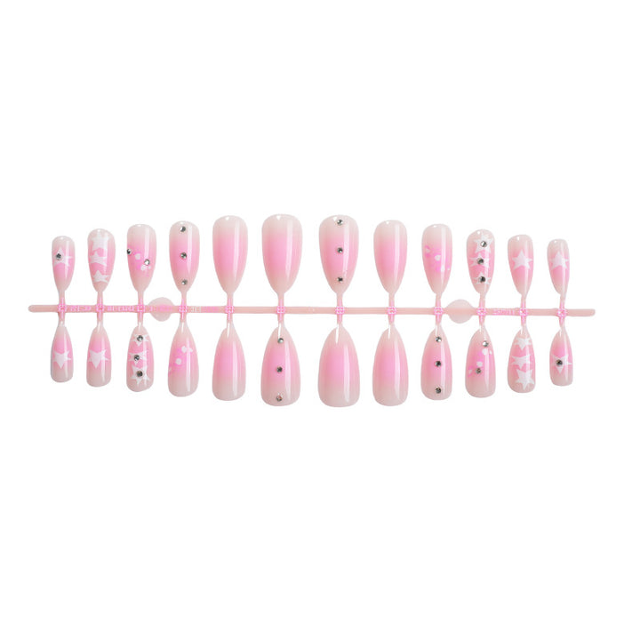 Decorative Press-On Nail Art Set with Star and Sparkle Accents kalsten