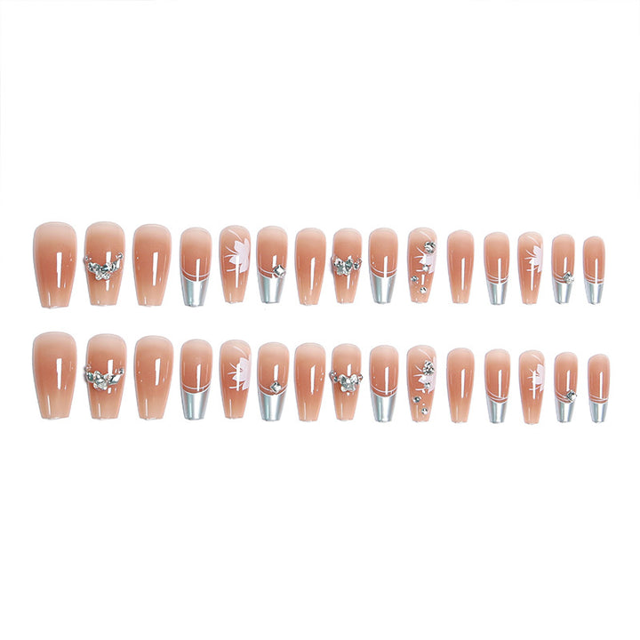 Artificial nail set with glamorous floral and glitter decorations Kalsten