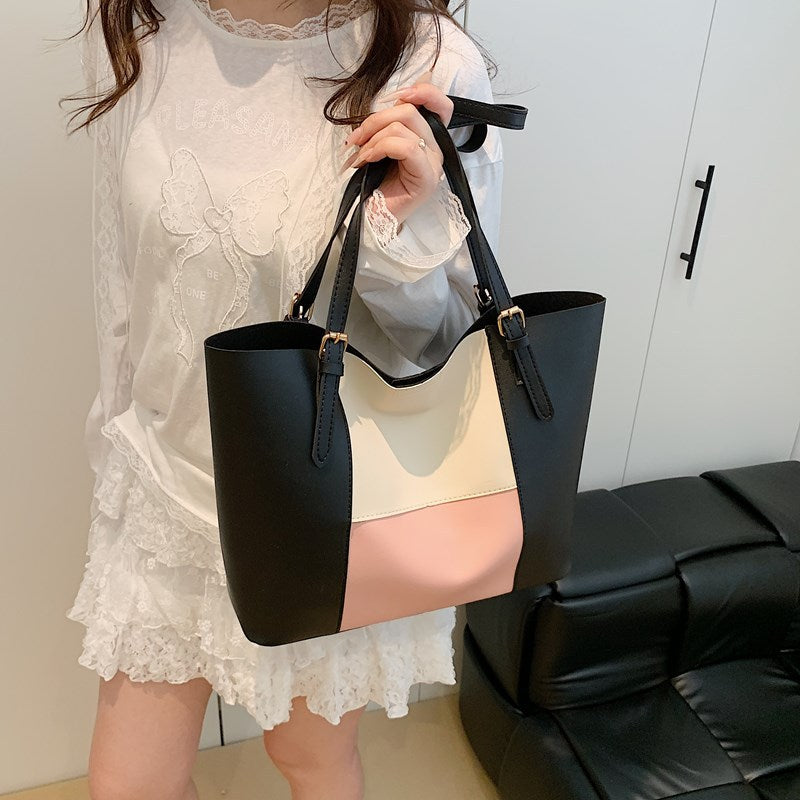 Versatile Color Block Tote Bag Kalsten
